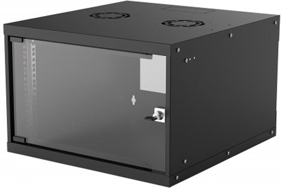 Wandverteiler 19" 6HE 540x560mm Flatpack schwarz