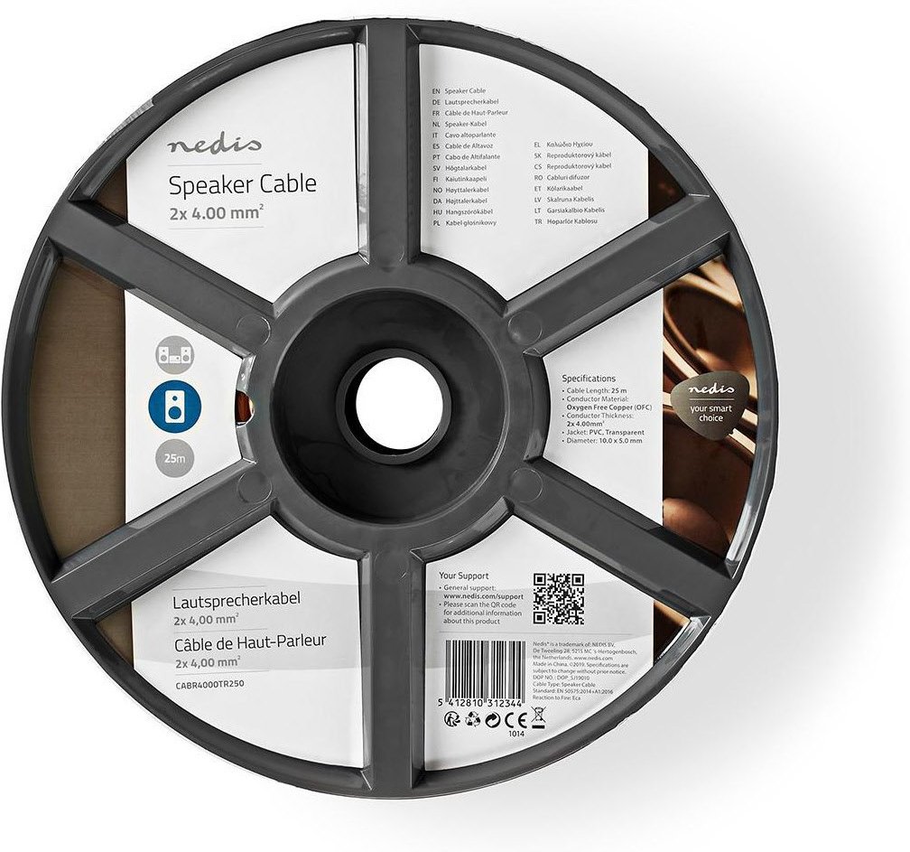 CABR4000TR250 2x 4,00 mm² (25m) Lautsprecherkabel transparent