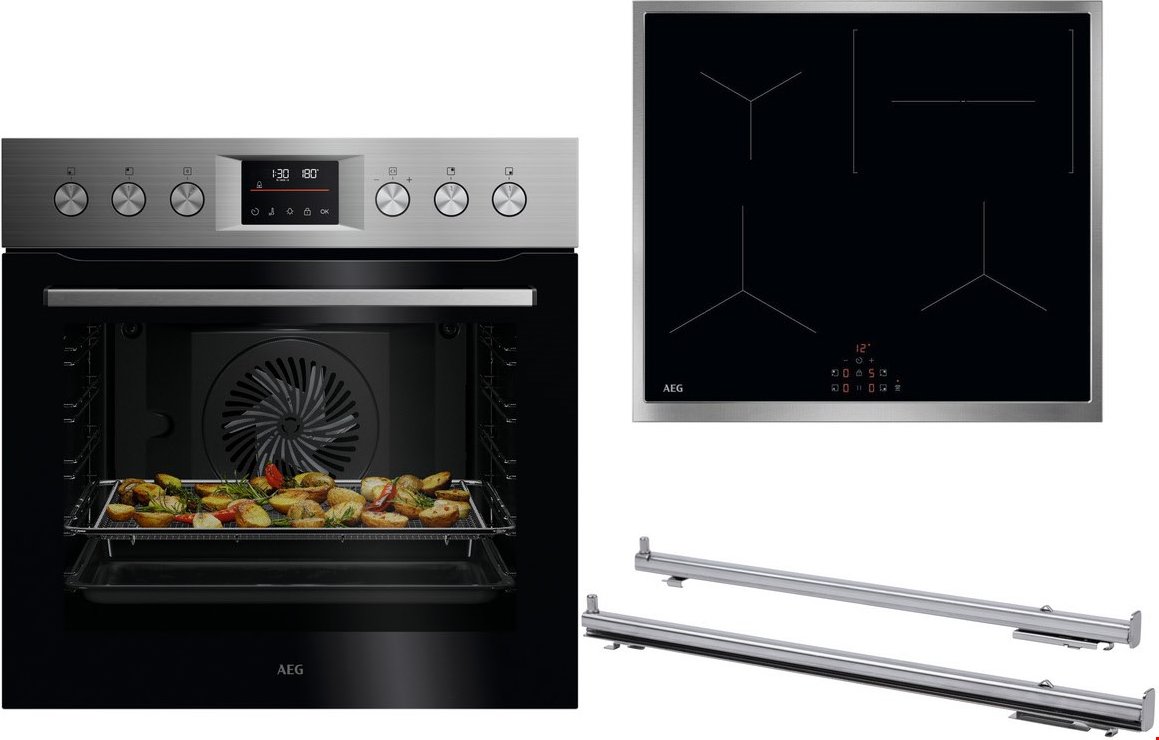 FHHS25M63 Herdset mit Induktionskochfeld bestehend aus OU5PE40AM+TX64IC00XB+TR1LFV edelstahl + edelstahl