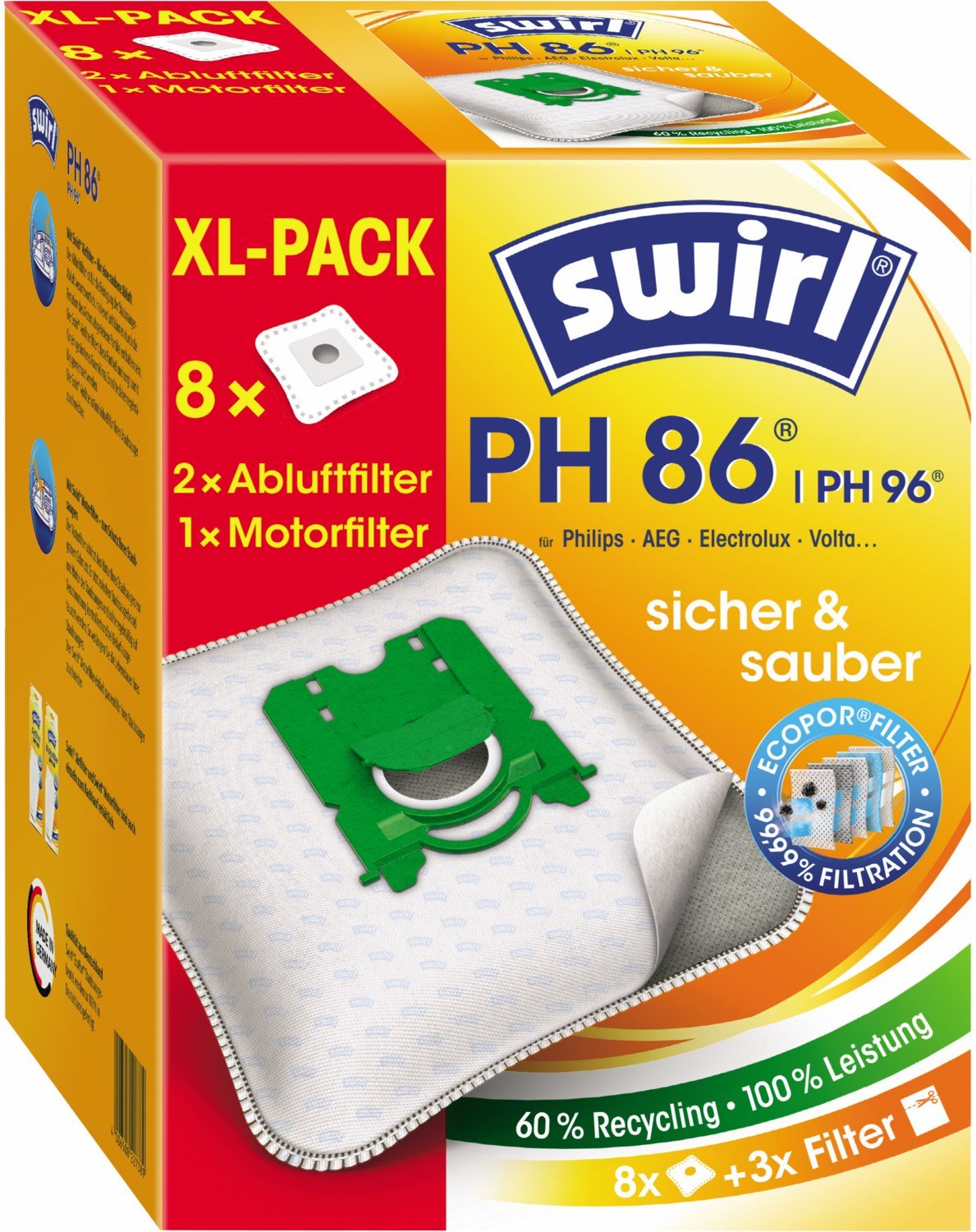 PH 86/96 XL Vorteilspack Staubsaugerbeutel
