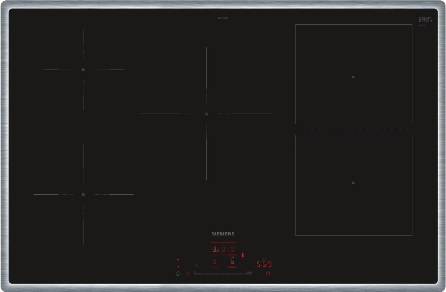 ED845HWB1E Autark-Induktionskochfeld edelstahl
