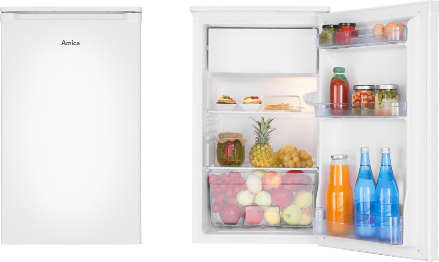 KS 361 155 W Tischkühlschrank mit Gefrierfach weiß