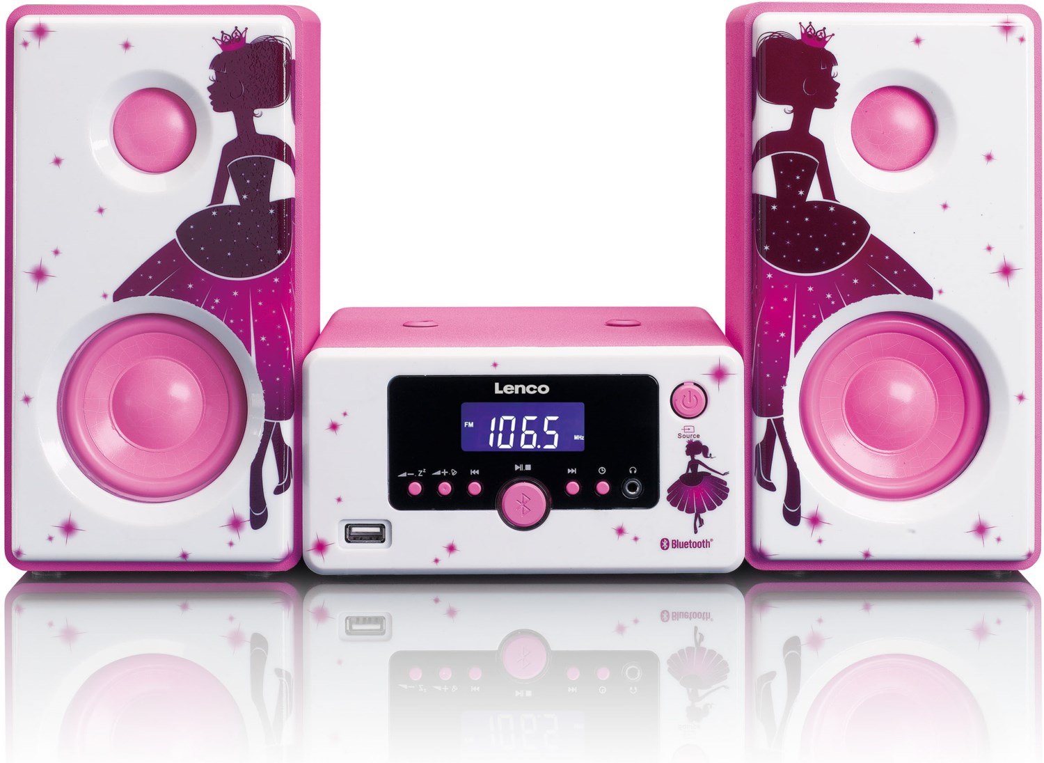 MC-020 Princess Microanlage pink/weiß