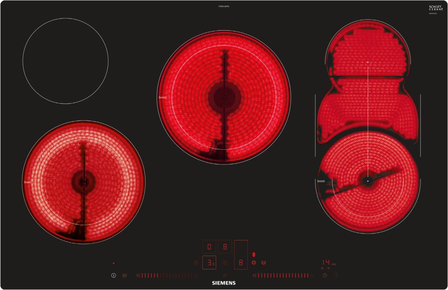 Thumbnail - ET801LMP1D Autark-Glaskeramikfeld Facetten-Glas