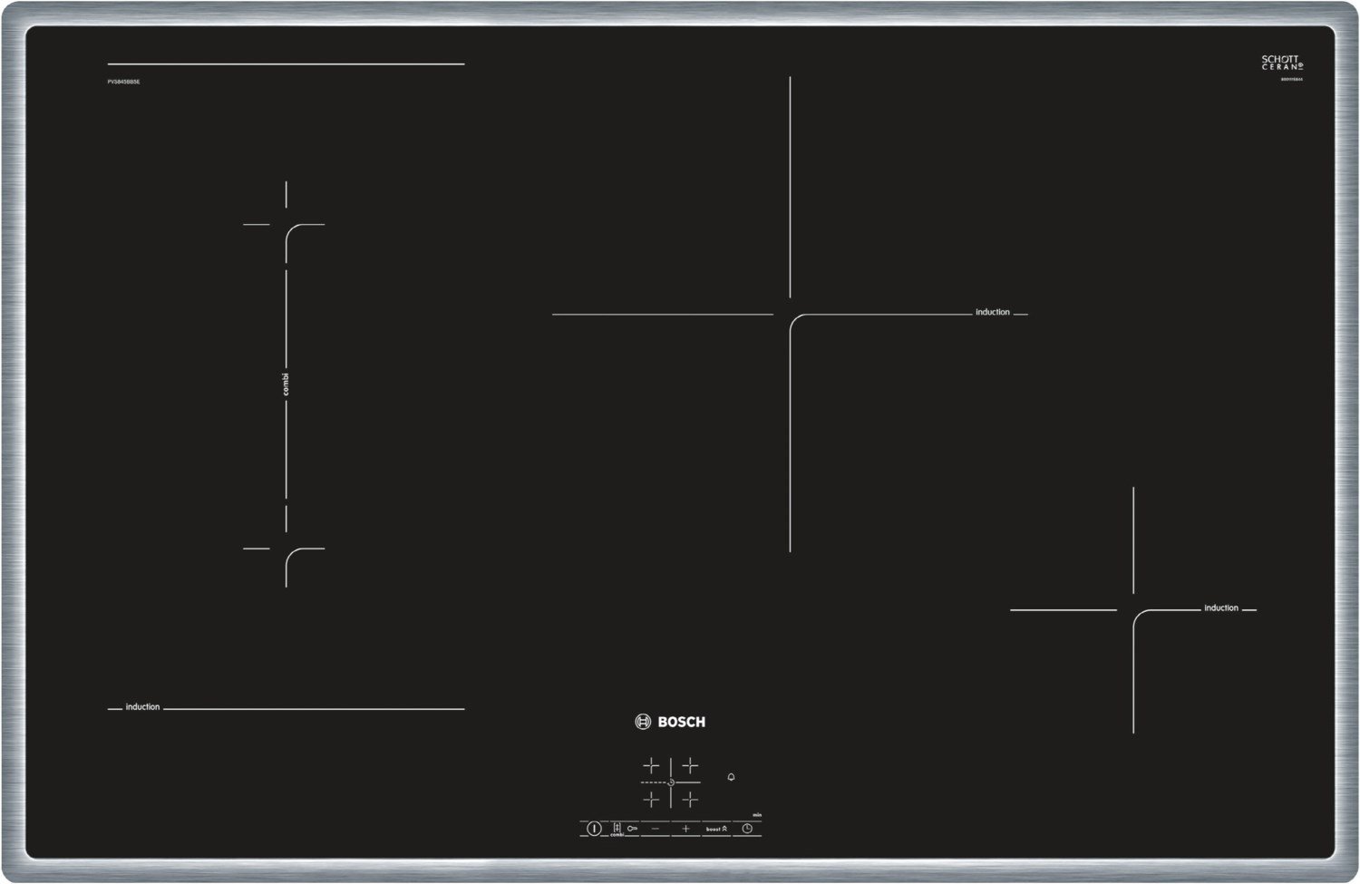 PVS845BB5E Autark-Induktionskochfeld edelstahl