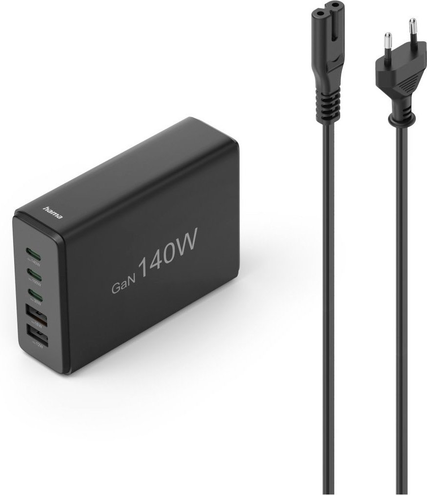 Ladestation 5-fach (140W) 3x USB-C, 2x USB-A schwarz