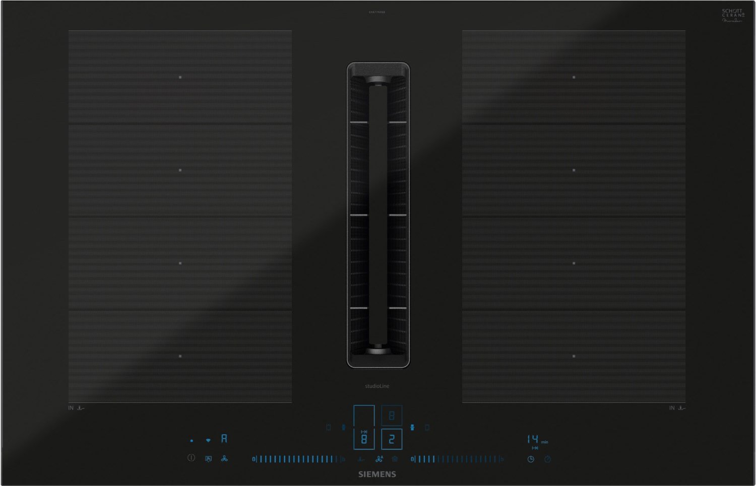 EX870NX68E Autark-Induktionsfeld mit Dunstabzug schwarz