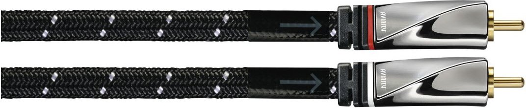 Audio-Kabel 2x Cinch-St./St. (1m) Cinchkabel Gewebe vergoldet schwarz