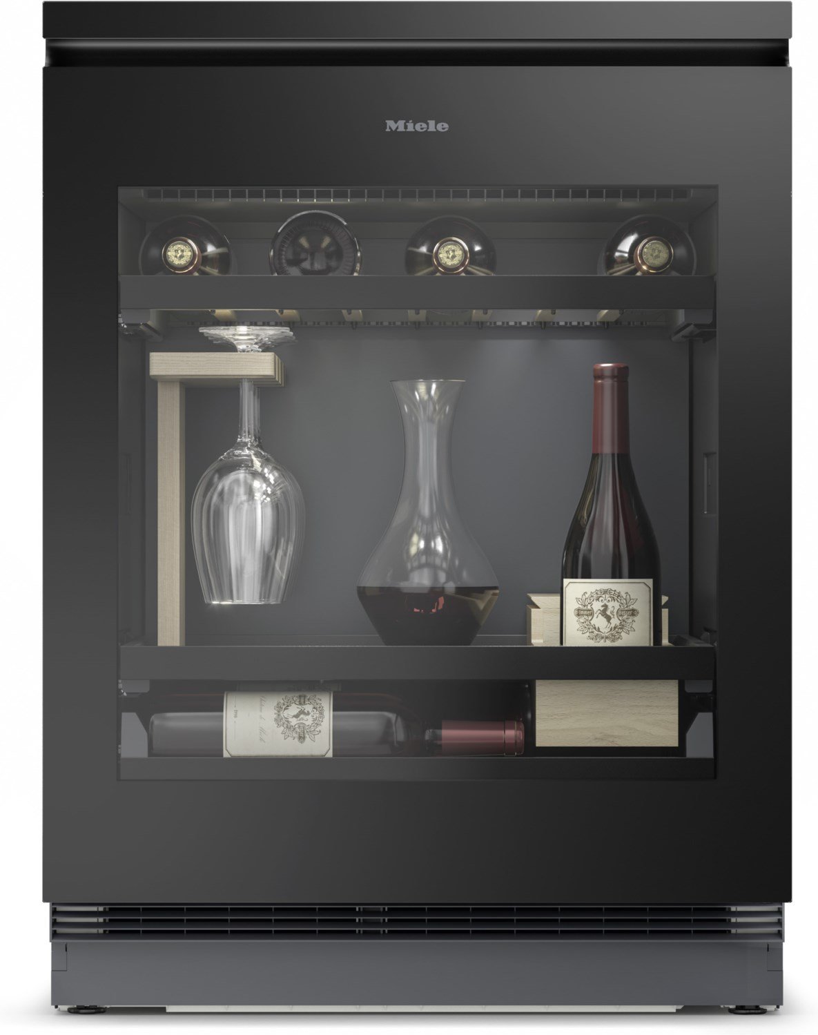 KWTUS 7055 F Unterbau-Weintemperierschrank obsidianschwarz