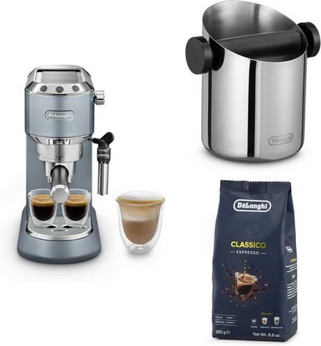 EC 785.AE Dedica Metallics Bundle Siebträgermaschine inkl Knock Box + Classico (250gr.)