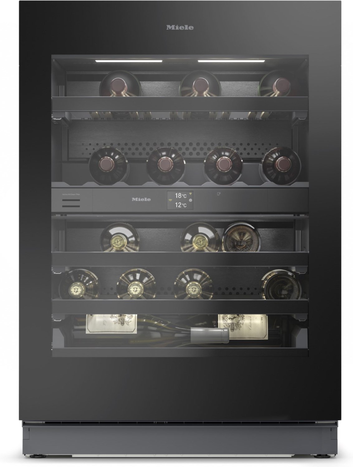 KWTUS 7196 E Unterbau-Weintemperierschrank obsidianschwarz