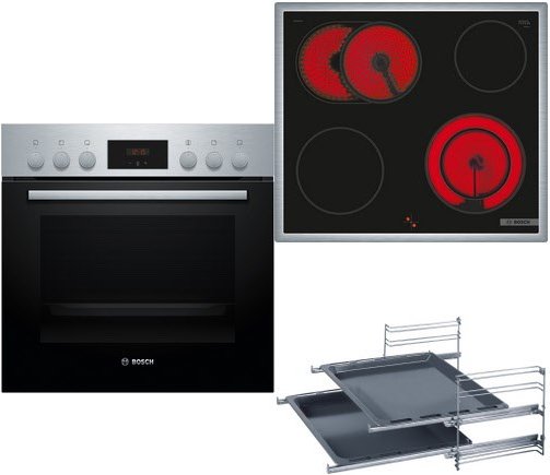 MKH22SK0 Herdset bestehend aus HEF113BS1+NKN64RGA2E+HEZ438201 edelstahl + edelstahl