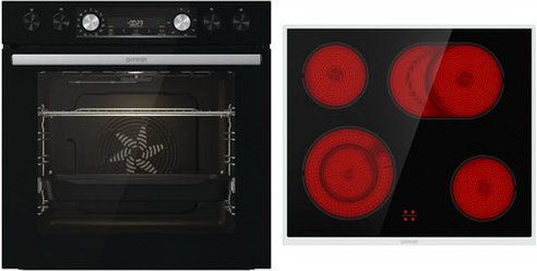 Black Set 4 Heissluft Herdset bestehend aus BCX6737E05BG + ECD634X schwarz + edelstahl