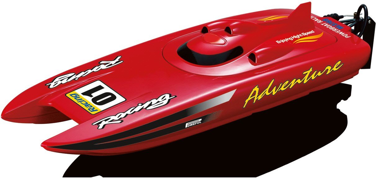 Thumbnail - Rennkatamaran Adventure RC Boot rot