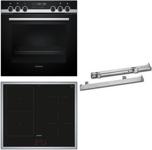 PQ521DT32B Herdset mit Induktionskochfeld HE578GBS4+EM645CSB6E+HZ538000 edelstahl + edelstahl