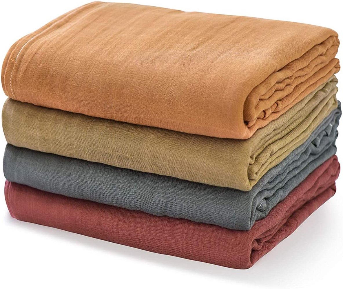 Musselin Wickeldecken 4er Pack uni