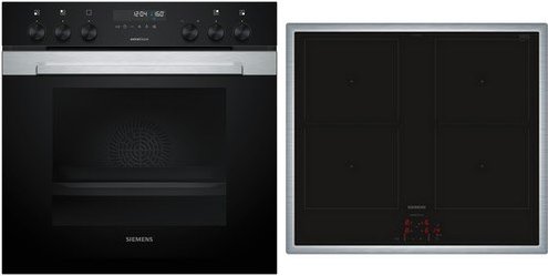MKP3DB64 Herdset mit Induktionskochfeld bestehend aus HE378HBS4 + EM645CQB6M edelstahl/schwarz