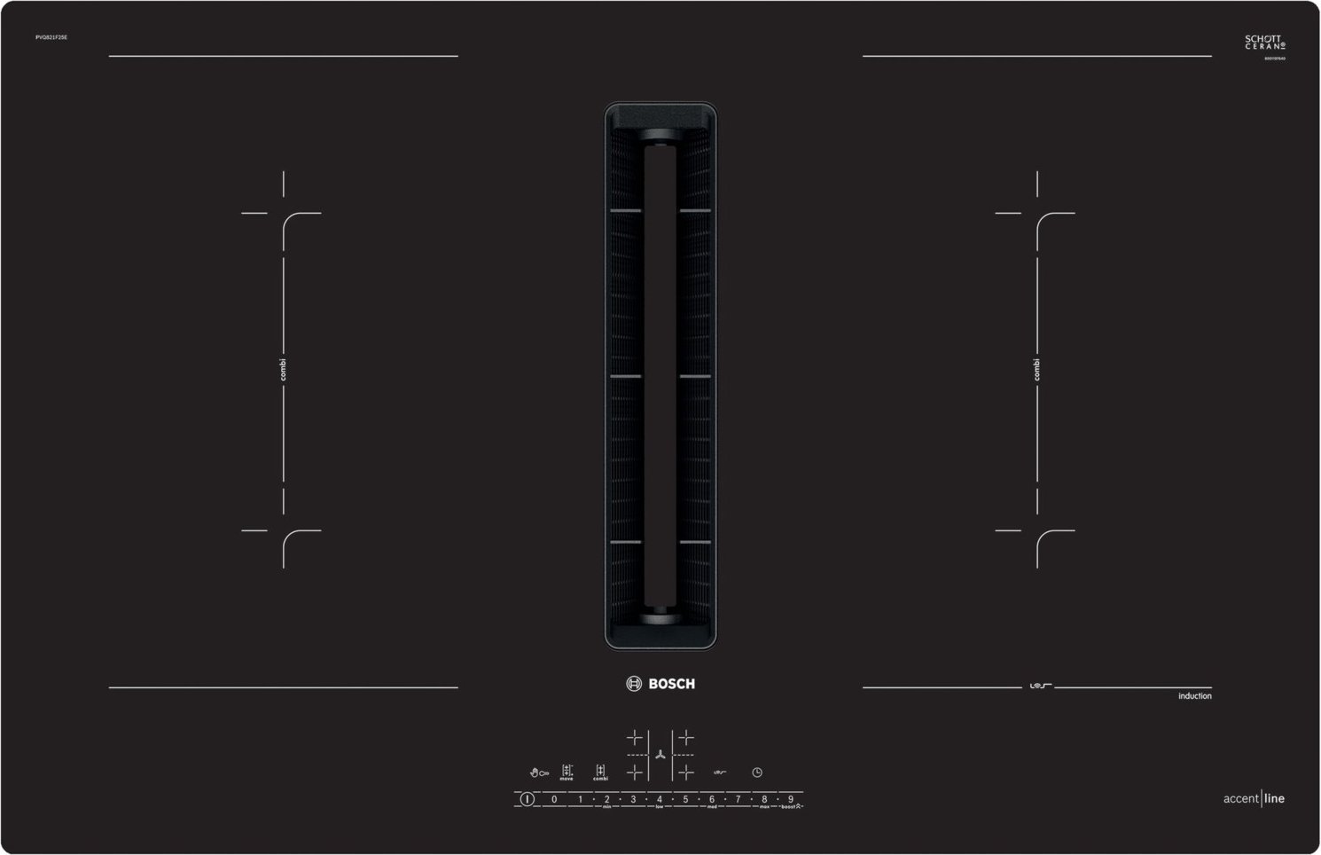 PVQ821F25E Autark-Induktionsfeld mit Dunstabzug rahmenlos/flächenbündig
