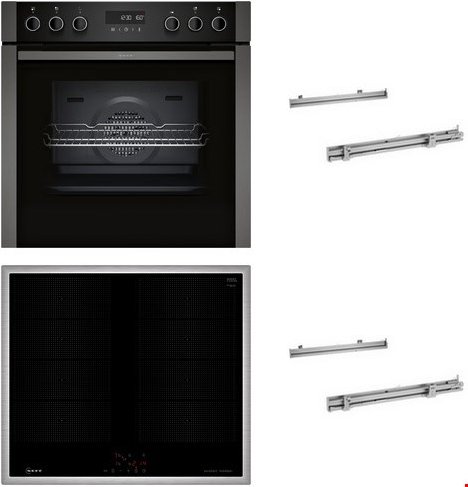 HMK320SIFP Herdset mit Induktionskochfeld bestehend aus E2ACH7AG4+M66SBX1M0+2xZ1608BX0 graphite/edelstahl