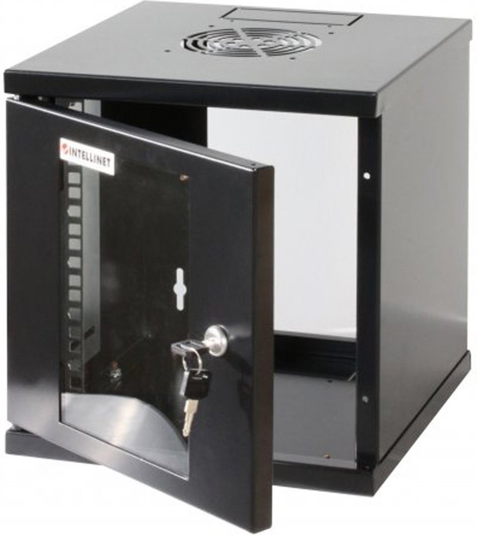 Wandverteiler 6HE 300x300mm montiert schwarz