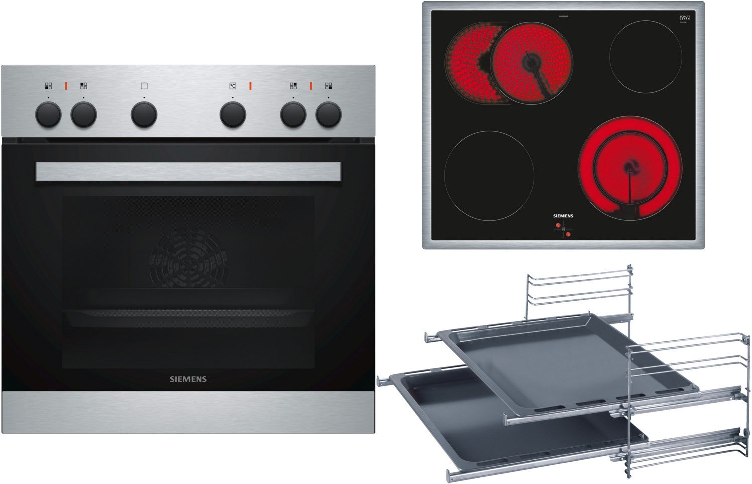 EQ110KS2EB Herdset bestehend aus HE010FBR1+EA64RGNA1E+HZ438201 edelstahl + edelstahl