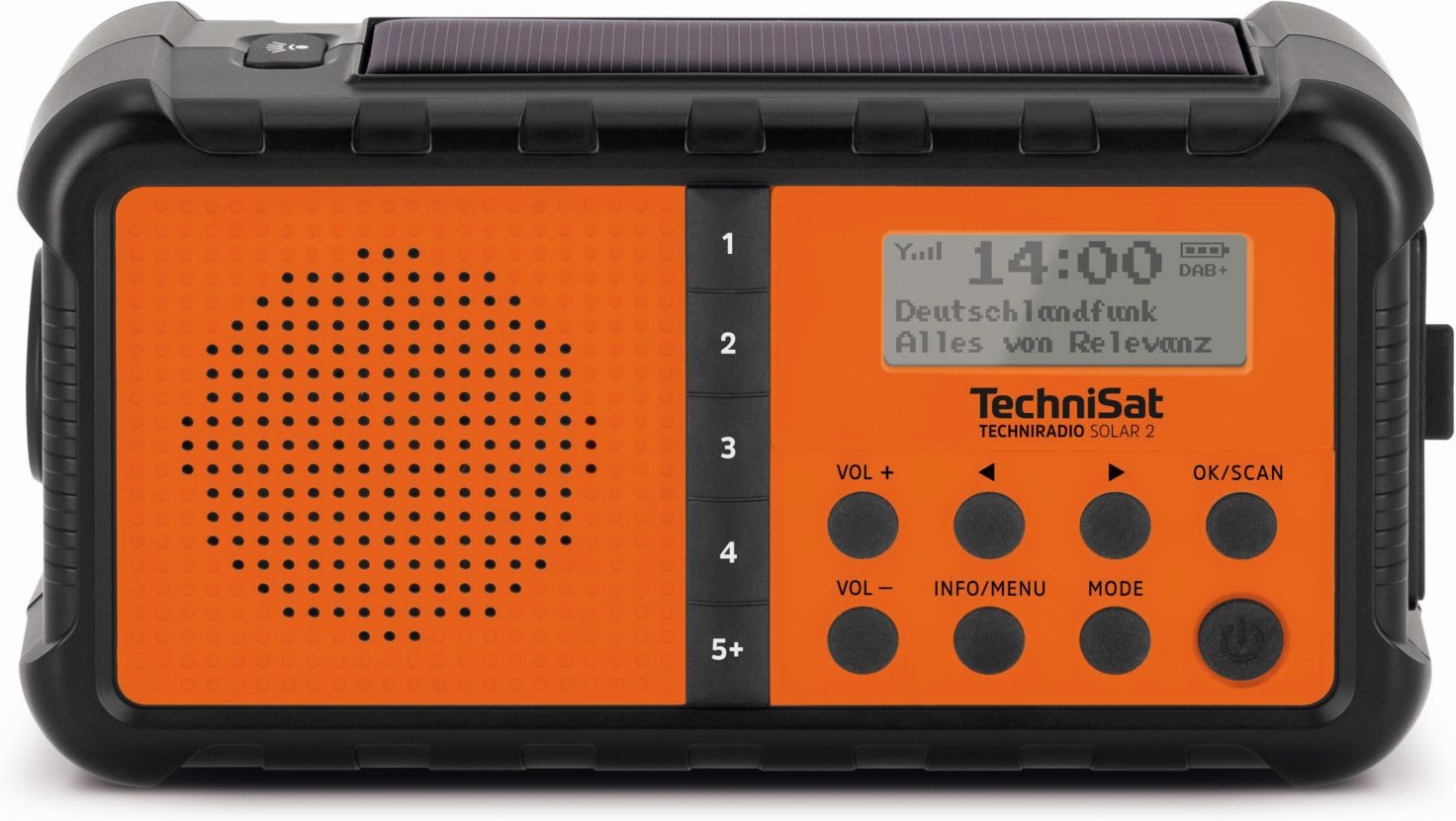 TechniRadio Solar 2 Portables Radio schwarz/orange