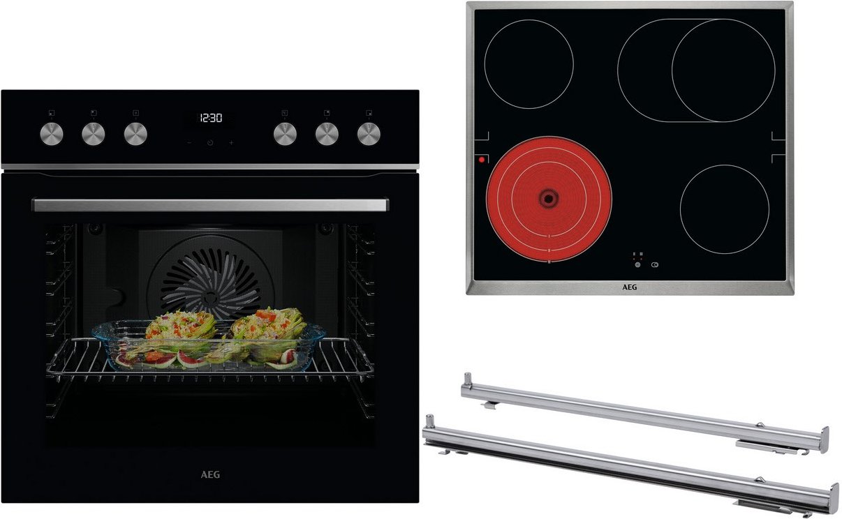 FHHS24M03 Herdset bestehend aus OU5AE22AB+HE604070XB+TR1LFV schwarz + edelstahl