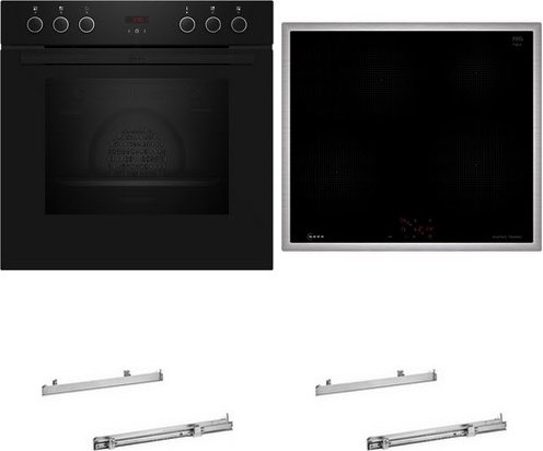 HMK220I Herdset mit Induktionskochfeld E1CCD2AK4+M56SBF1M0+2xZ11TI15X0 schwarz + edelstahl