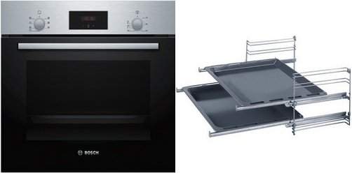 HBF133GR0 Einbaubackofen bestehend aus HBF133BR0 + HEZ438201 edelstahl