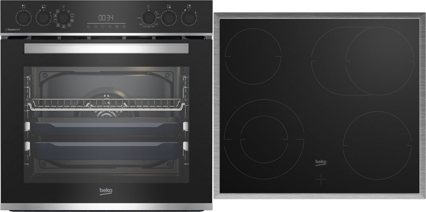 b300 BBUS13320XE Herdset schwarz + edelstahl