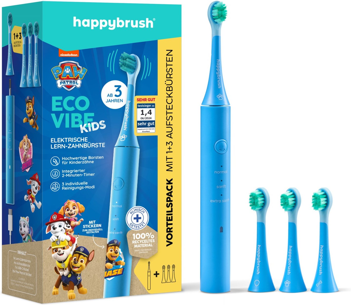ECO VIBE KIDS Paw Patrol +3 Refills Elektrische Zahnbürste
