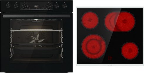 Advantage Black Set NEW Herdset bestehend aus BCS6737E06BG + ECD643BX + Glasbackschale schwarz + edelstahl