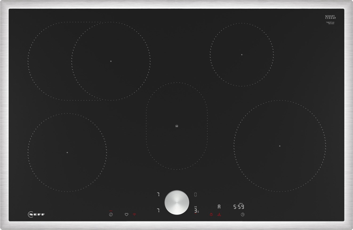 T58STF1L0 Autark-Induktionskochfeld schwarz/edelstahl