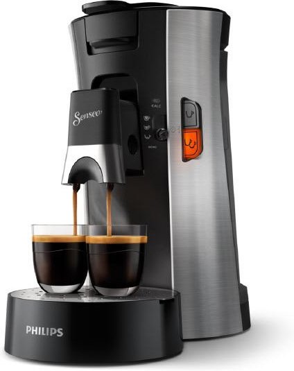 CSA250/10 Kaffeepadmaschine gebürsteter stahl