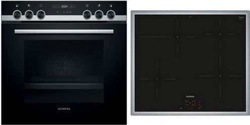 EQ522IA00 Herdset mit Induktionskochfeld bestehend aus HE517ABS1 + EI645CFB6E edelstahl/schwarz
