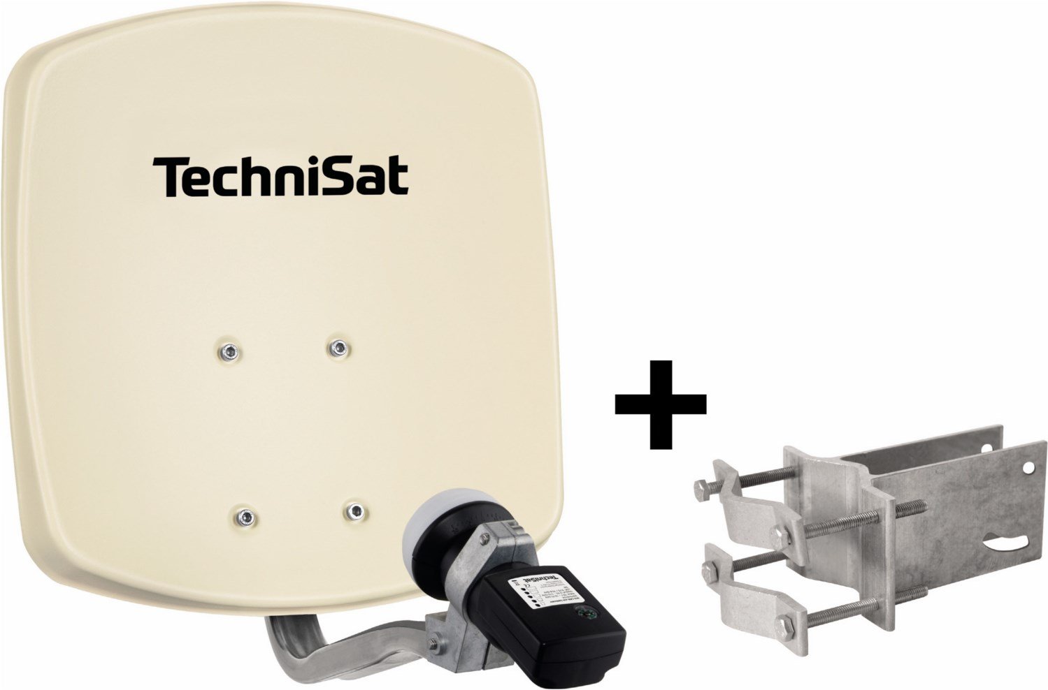 DigiDish 33 Satfinder V/H-LNB Satellitenantenne inkl. An-Rohr-Fintig beige