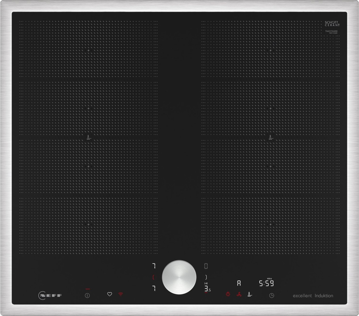 T66STX4M0 Autark-Induktionskochfeld edelstahl