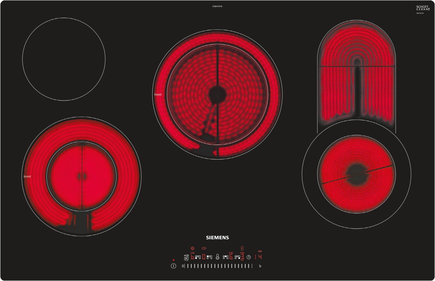 ET801FCP1D Autark-Glaskeramikfeld rahmenlos/flächenbündig