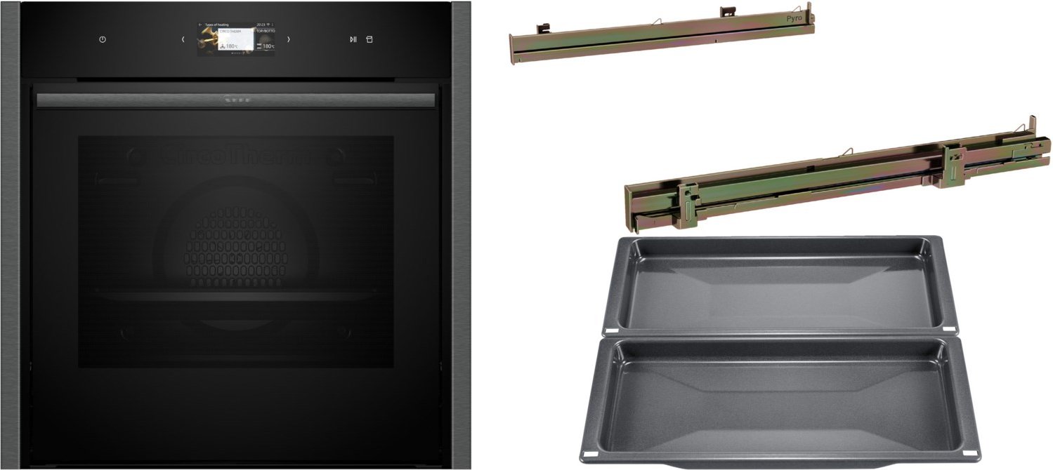 BACKHERO Einbaubackofen bestehend aus B64VS73G0K+Z1608CX0+Z1650BE0 graphit grey