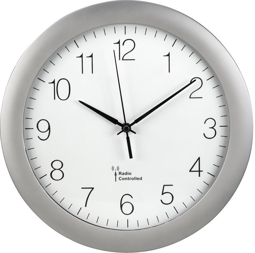 PG-300 Funkwanduhr silber