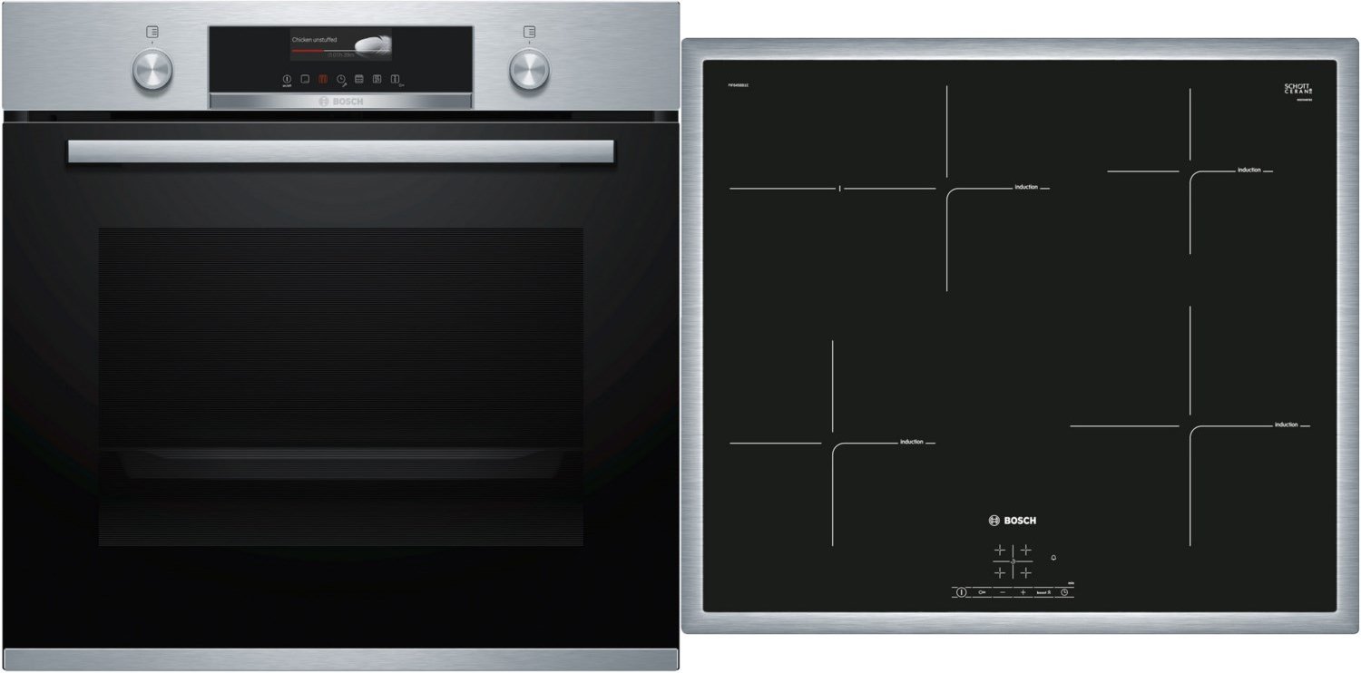 HBD775US60 Herdset mit Induktionskochfeld edelstahl + edelstahl
