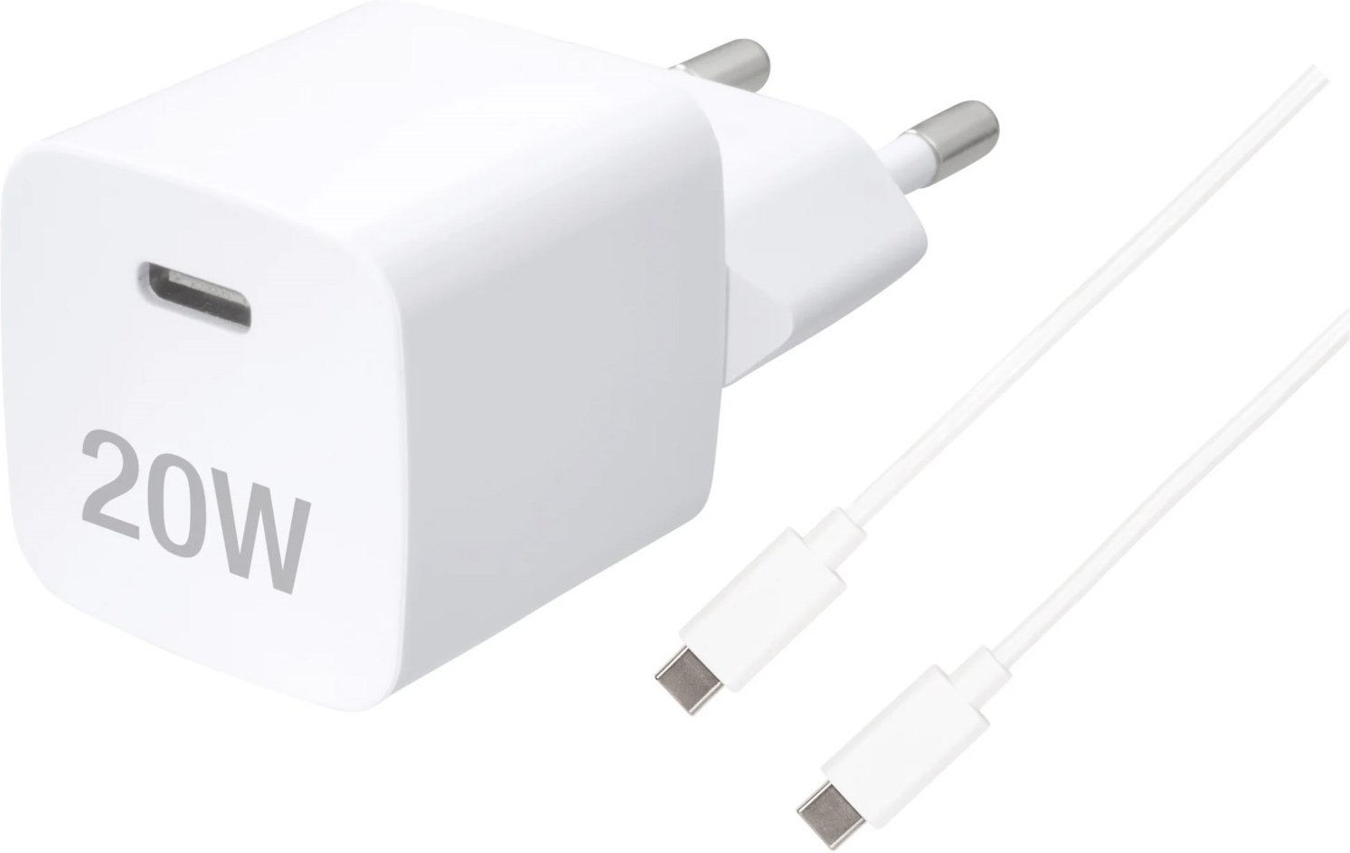 USB Type-C Ladeset (20W) inkl. USB Type-C Kabel (1,2m) weiß