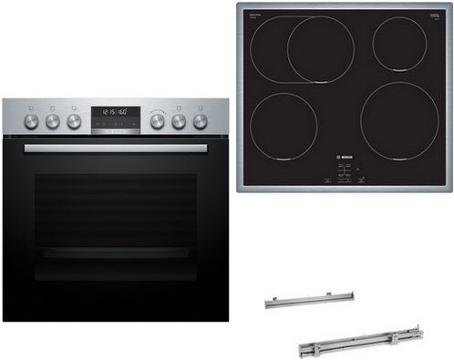 MKH63IP3S Herdset mit Induktionskochfeld bestehend aus HEG578BS4 + NIF645CB5E + HEZ638000 edelstahl/schwarz