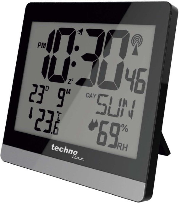 WS 8014 Funkwanduhr schwarz/silber