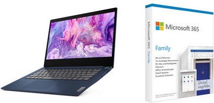 IdeaPad 3 14IIL05 (81WD00PXGE) 35,6 cm (14") Notebook abyss blue inkl. MS 365 Family FPP