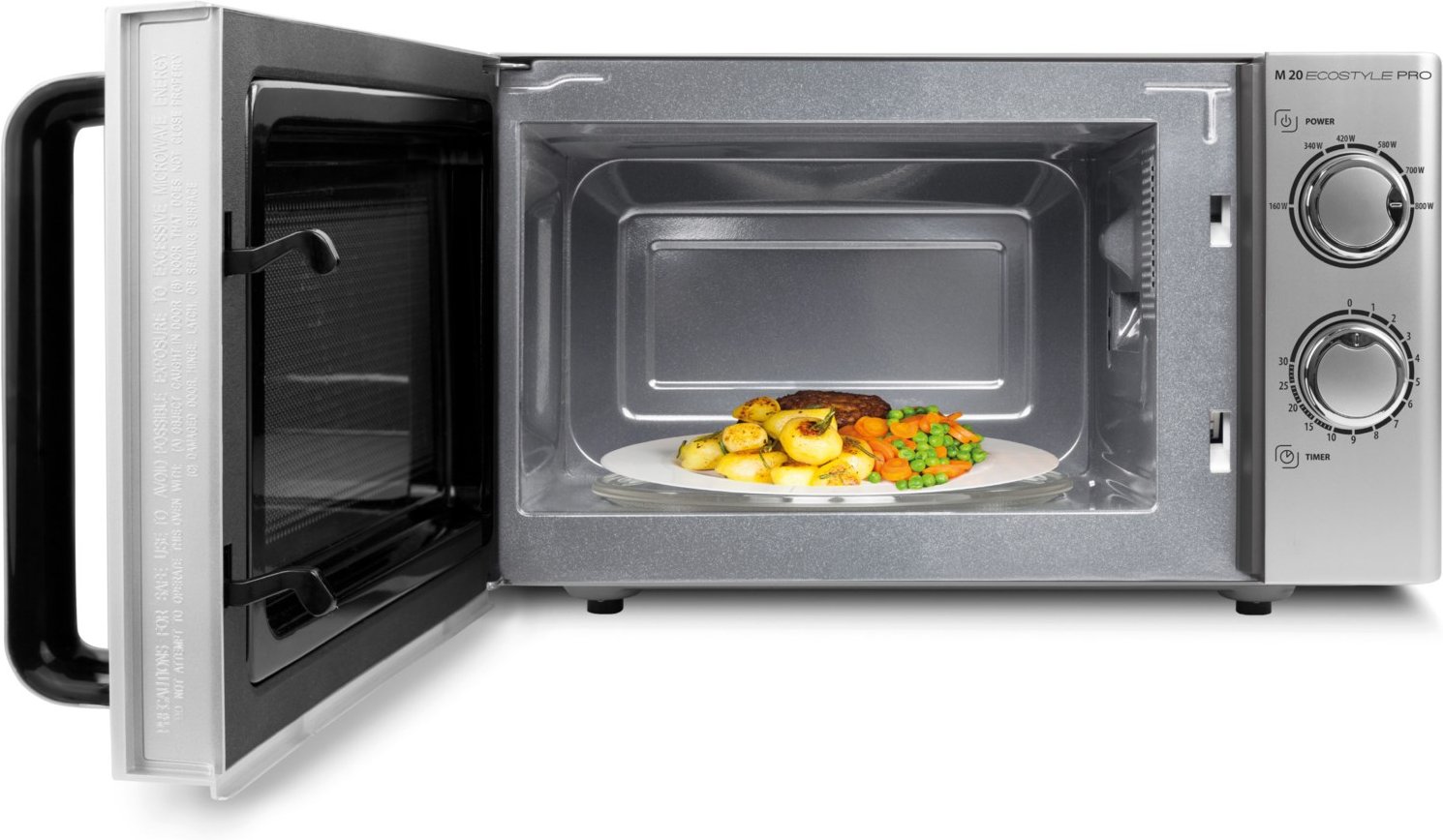 M 20 Ecostyle Pro Solo-Mikrowelle silber