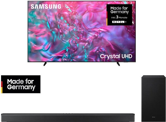 GU98DU9079U 247 cm (98") Crystal UHD AI TV mit AI Supersize Picture Enhancer graphitschwarz + HW-B760GF Soundbar + Subwo...