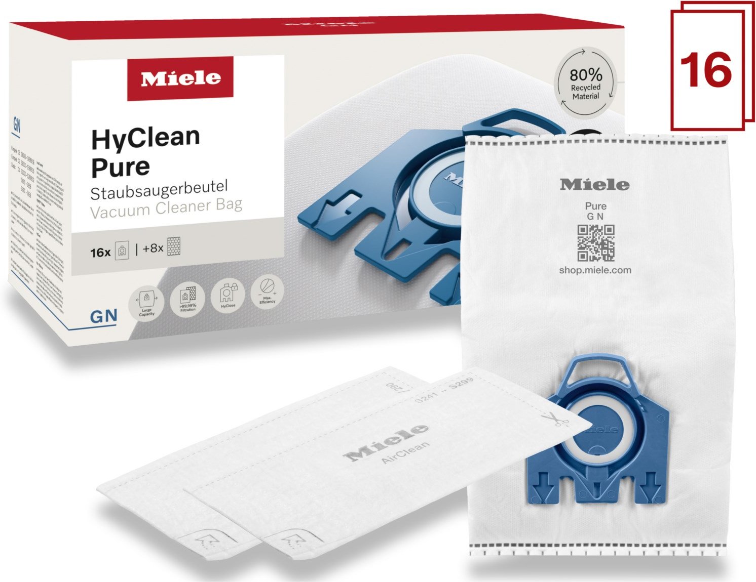 GN XXL HyClean Pure (16 Stück) Staubsaugerbeutel