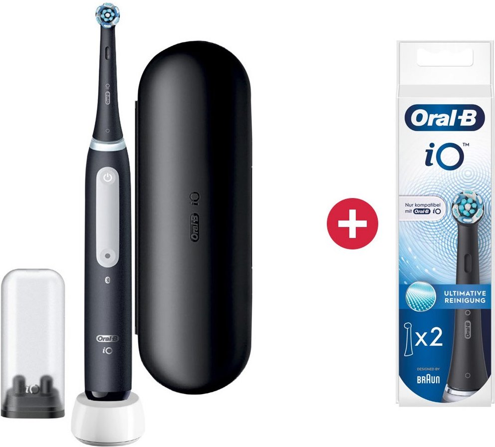 iO Series 4 Elektrische Zahnbürste + Dein Geschenk: Oral-B EB iO Ultimative Reinigung (2 Stk.) Ersatz-Aufsteckbürsten