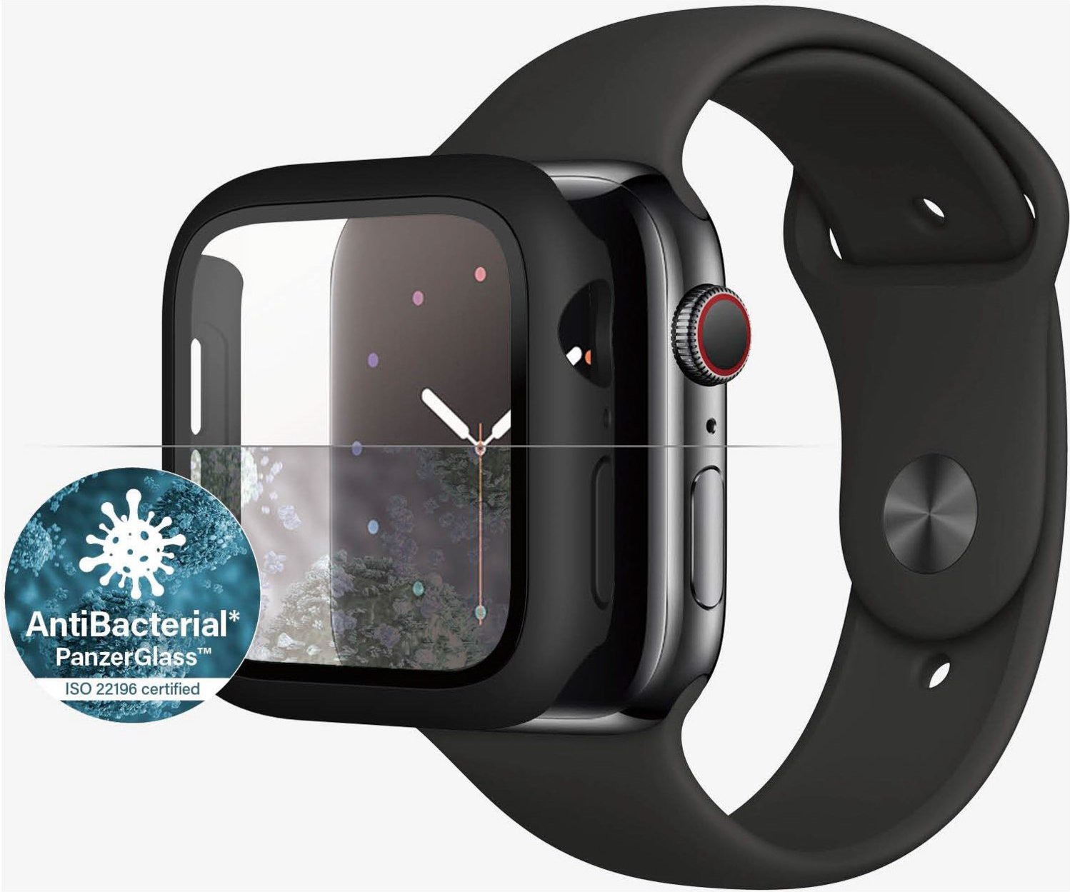 Displayschutz Full Body antibak für Apple Watch (44mm) schwarz